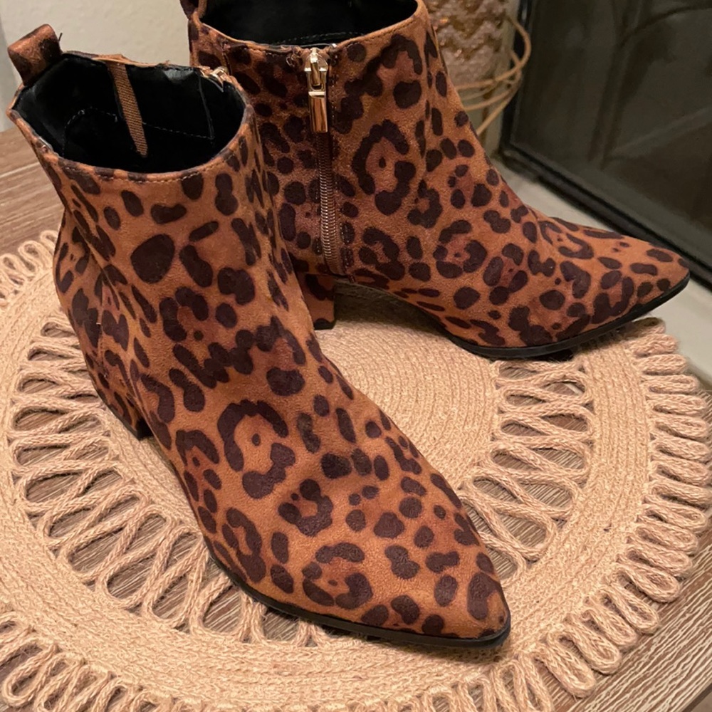 Leopard Print Ankle Booties